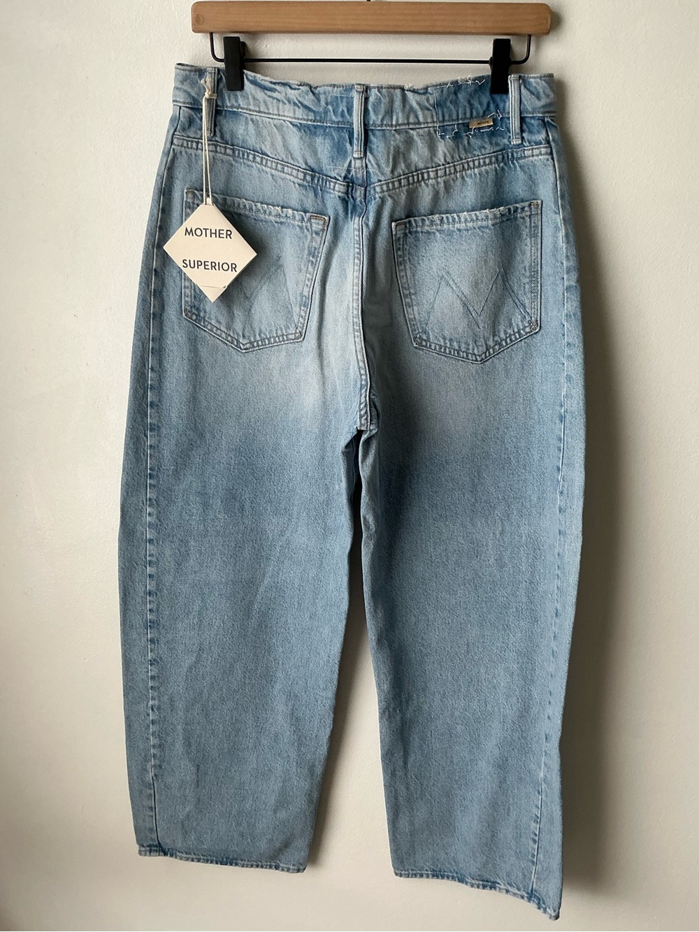 NWT MOTHER SUPERIOR Jeans Full-Pipe Flood Back Pedal Blue Size 28 - Picture 5 of 14